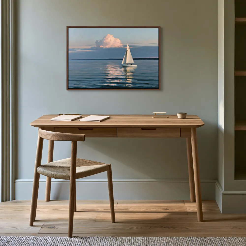 Blue-grey writing room