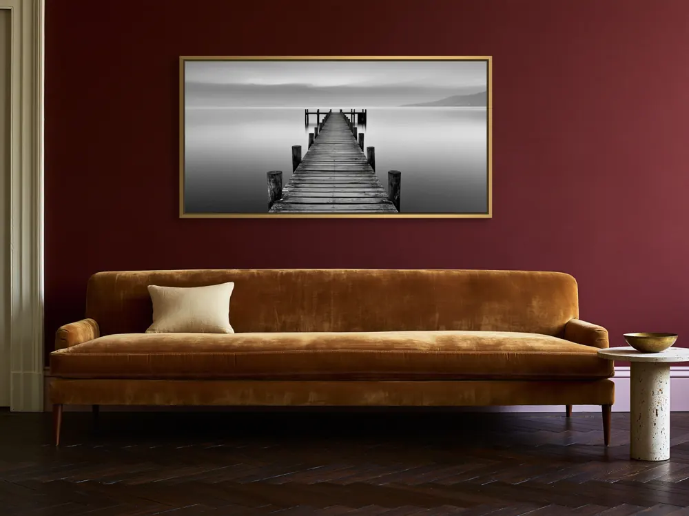 Burgundy collector's sitting room