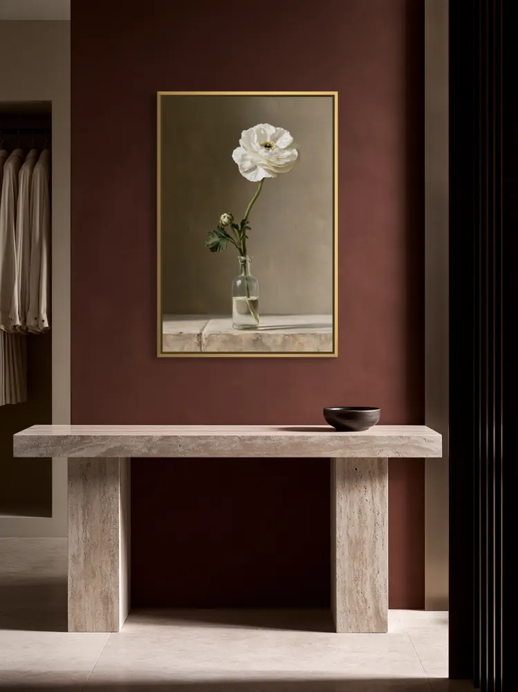 Burgundy dressing-room passage