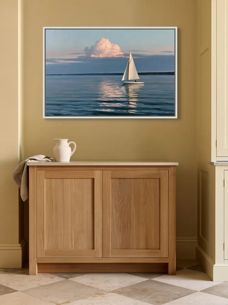 Butter-yellow kitchen pantry wall