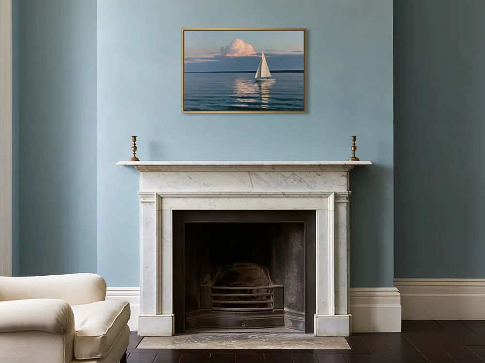 Classical fireplace salon