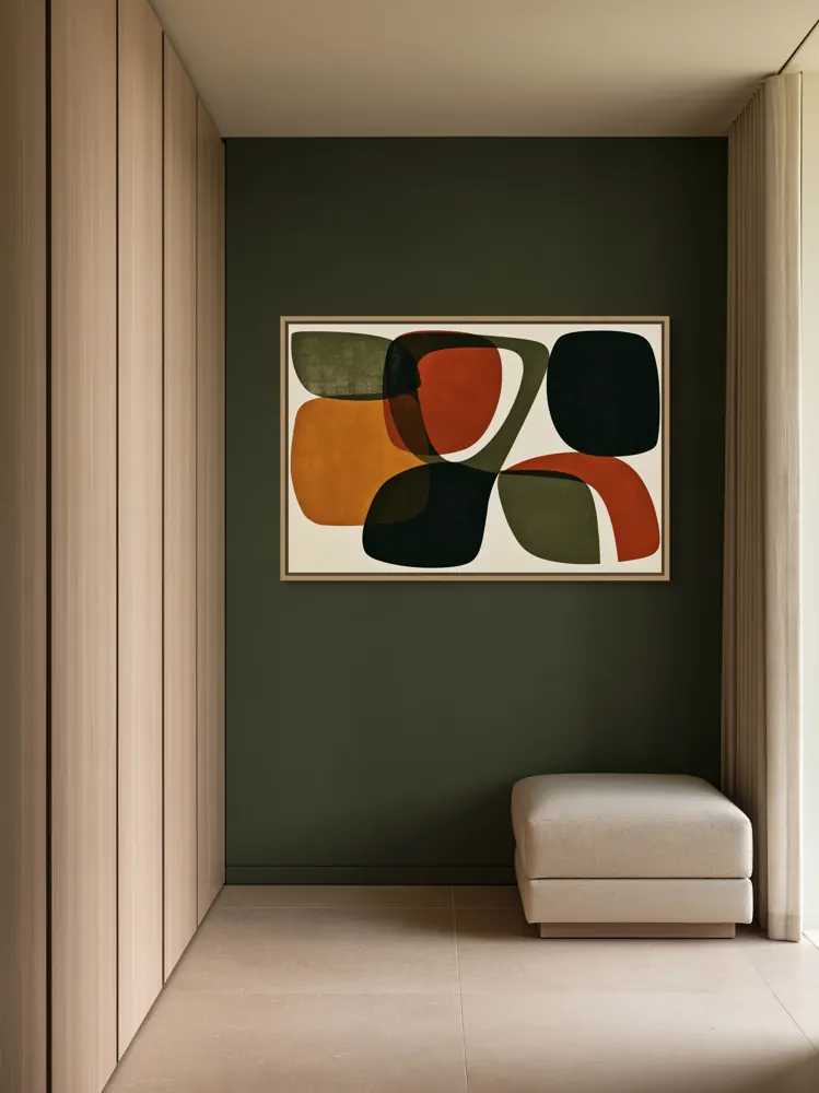 Deep-green wardrobe passage