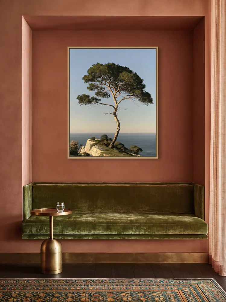 Hotel corridor alcove bench