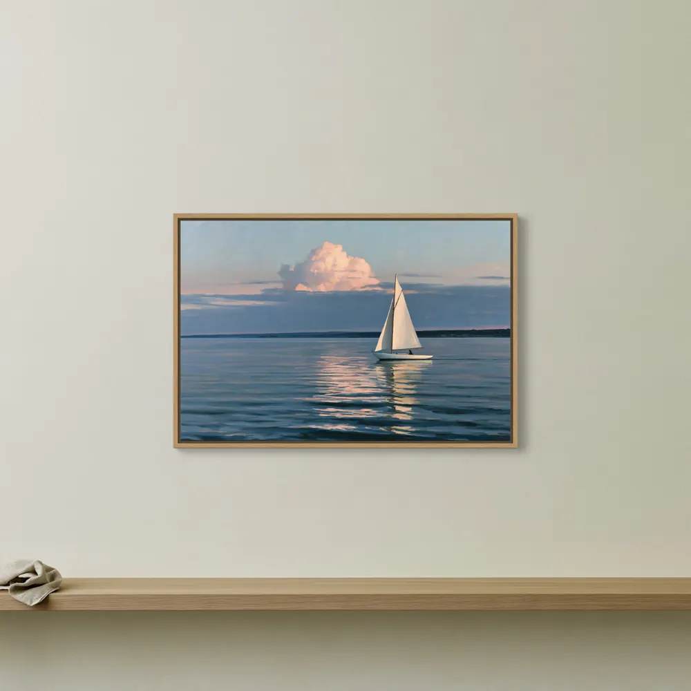 Ivory wall above a floating shelf