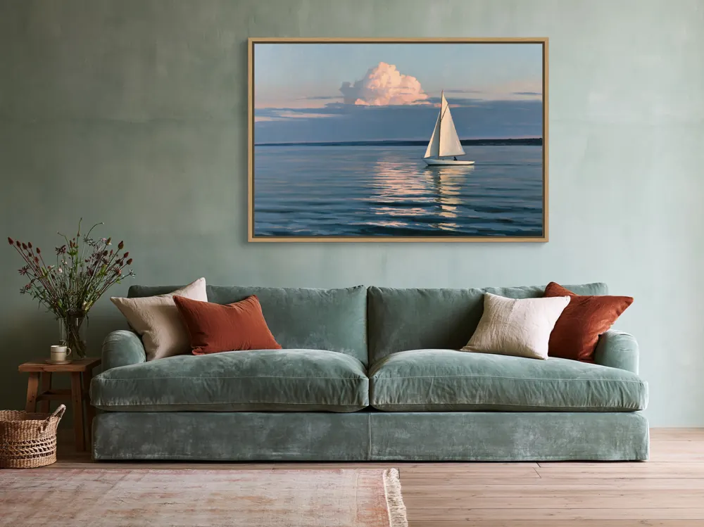 Layered sage living room