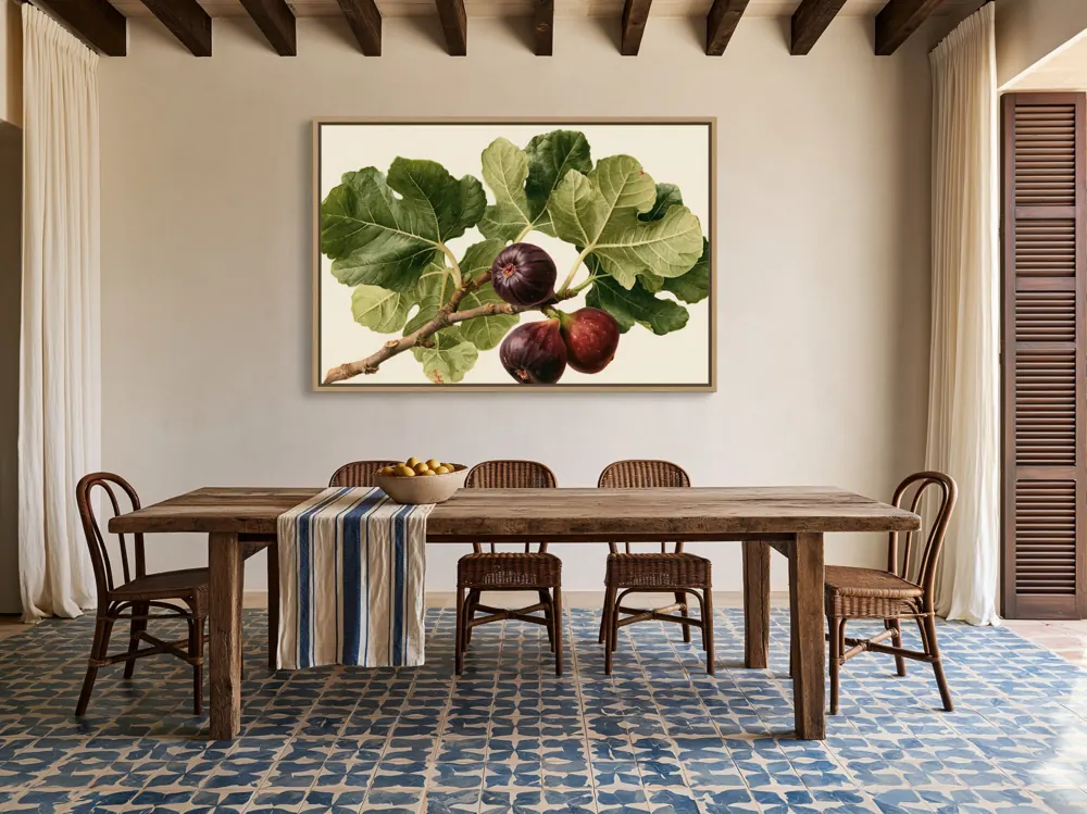 Mediterranean blue-and-white dining