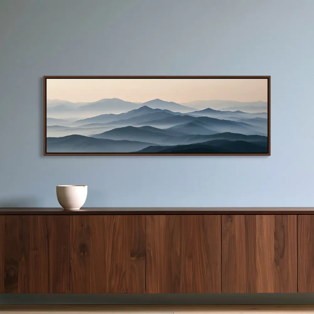 Powder-blue walnut console