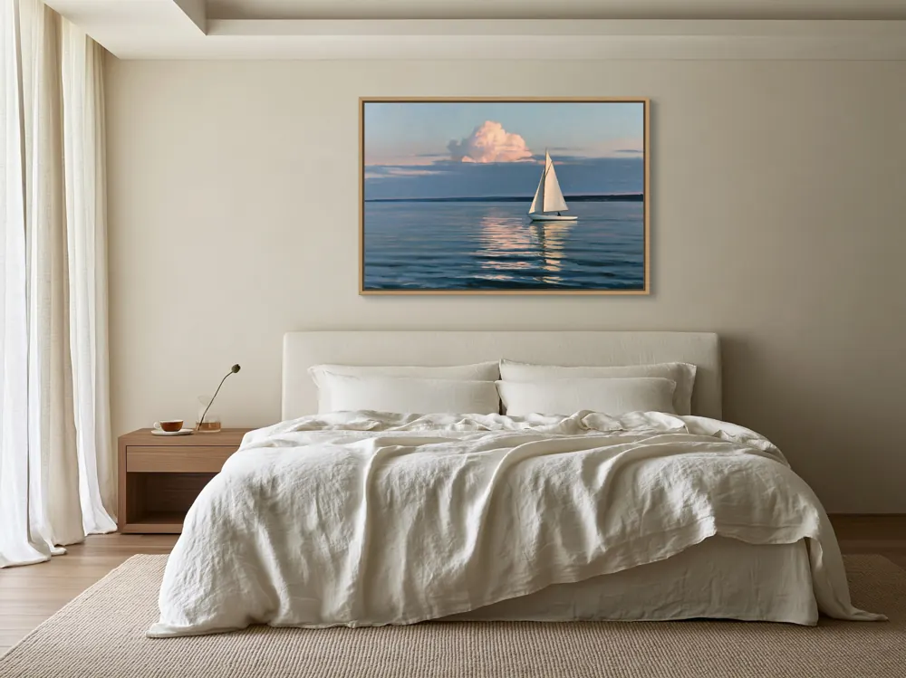 Quiet linen bedroom