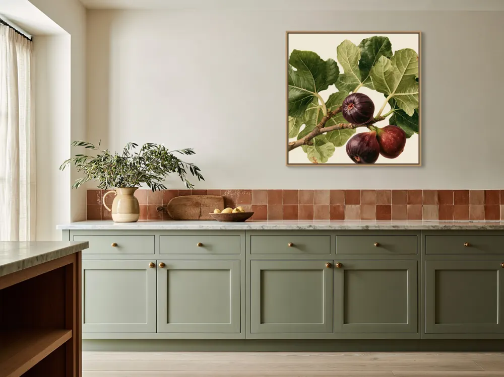 Sage and terracotta kitchen