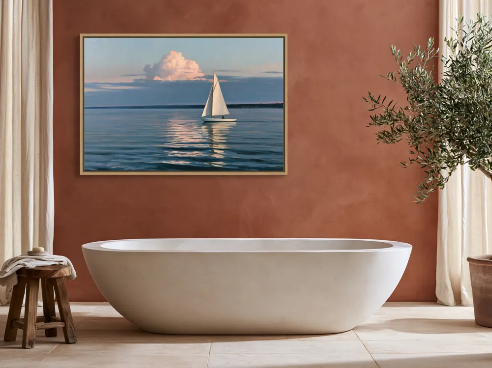 Terracotta tadelakt bathroom
