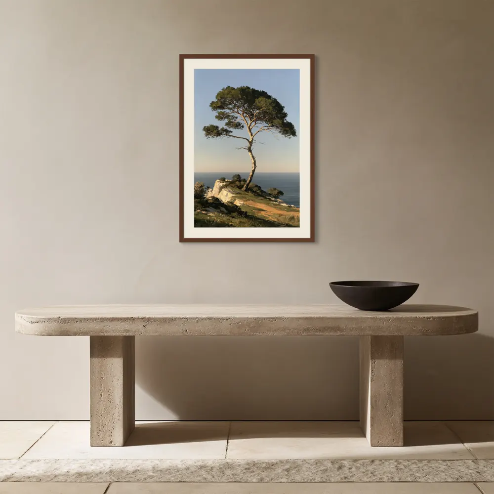 Travertine entry console